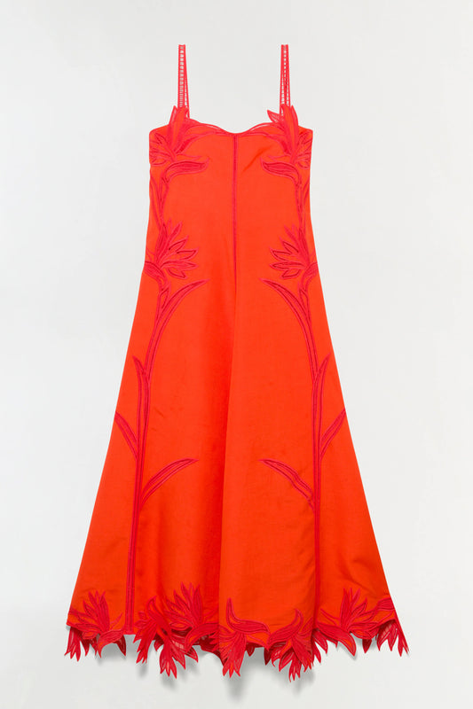 Ellery Embroidered Bustier Midi Dress