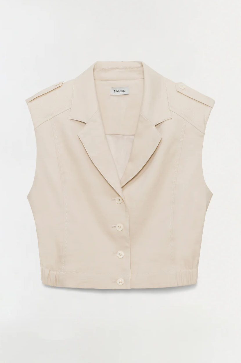 York Cropped Linen Vest