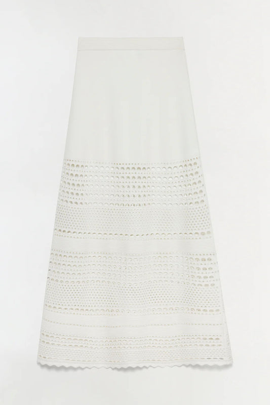 Westly Open Stitch Knit Midi Skirt