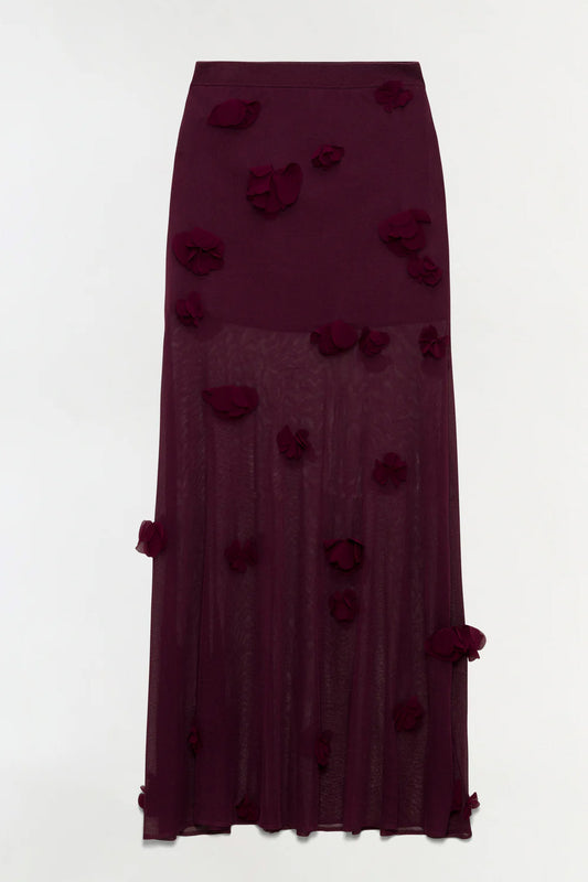 Cora Floral Applique Midi Skirt