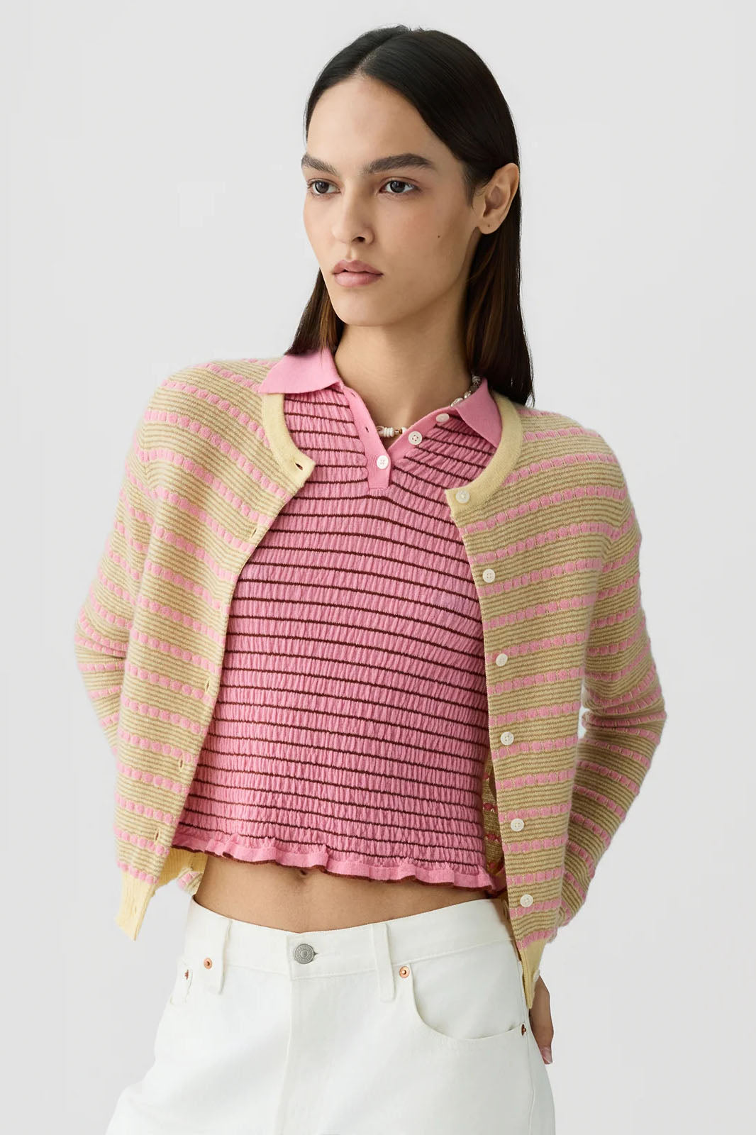 Pebble Stripe Jane Cardigan