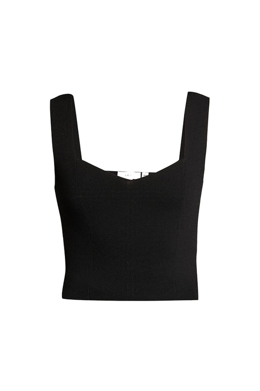 Jordana Compact Knit Top, Black