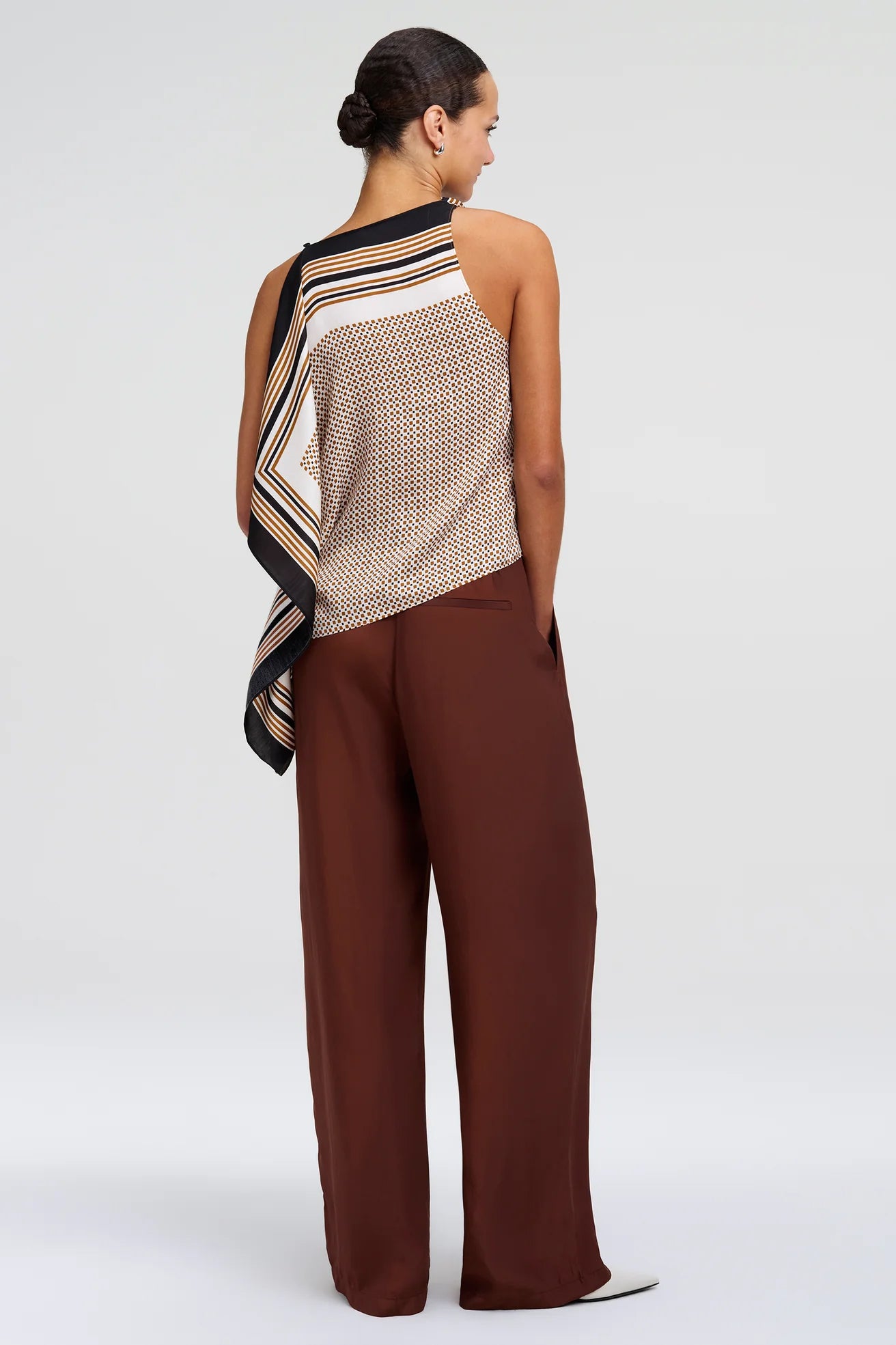 Kit Scarf Print Asymmetric Top