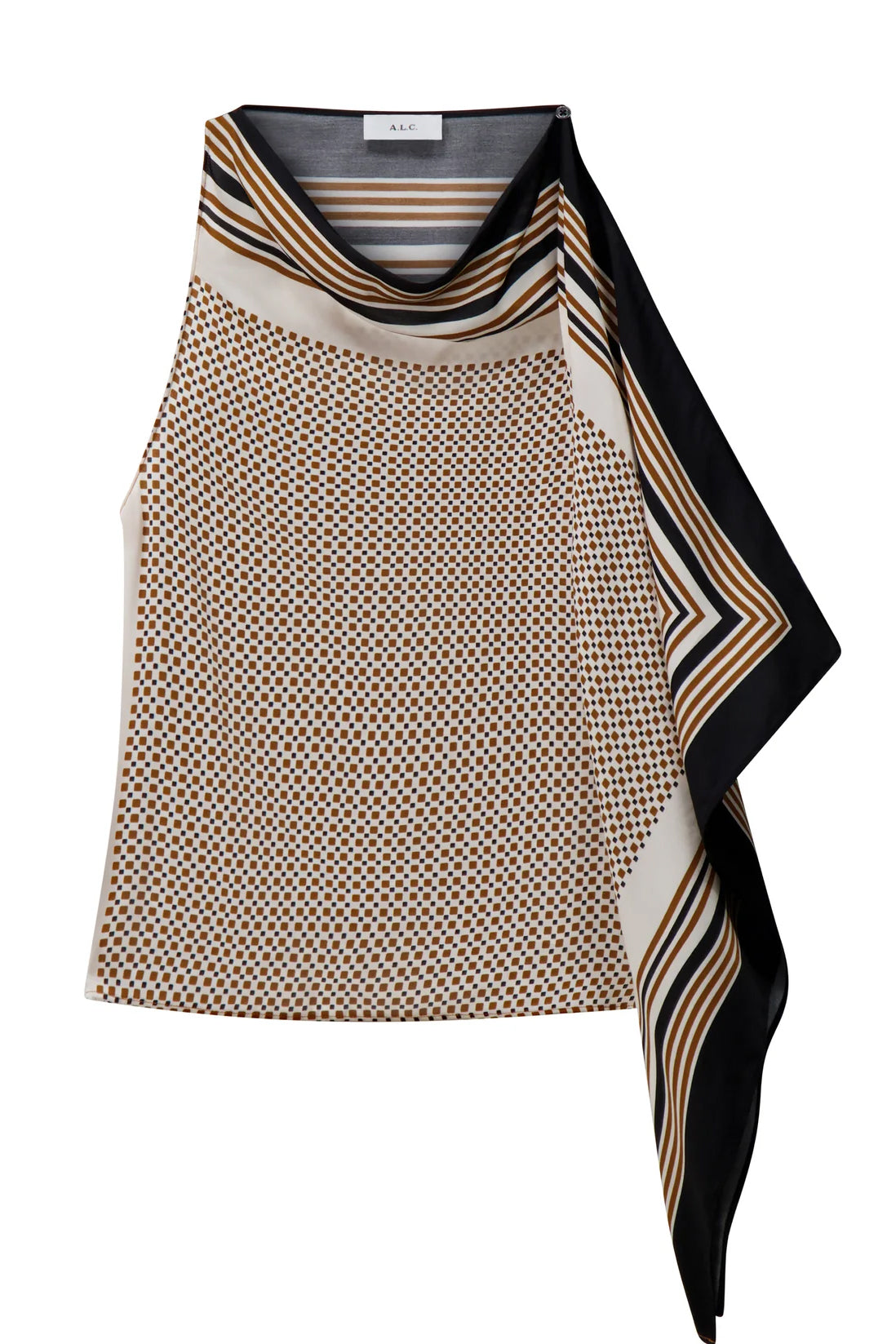 Kit Scarf Print Asymmetric Top