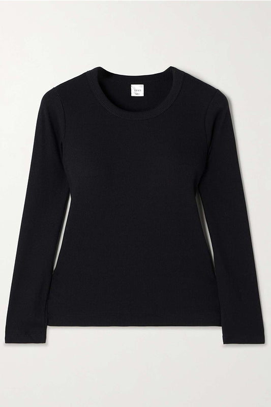 Kelly Slim Fit Long Sleeve Tee, Black