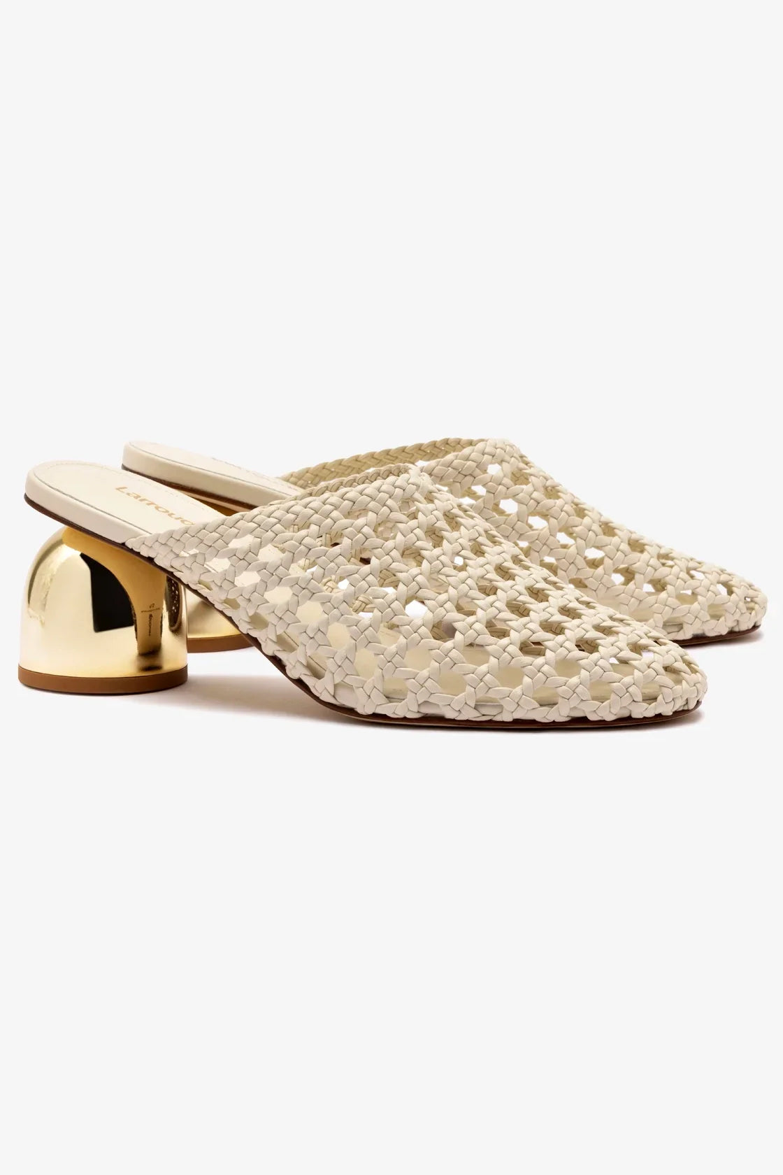 Dew Drop Macrame Mule, Ivory Leather