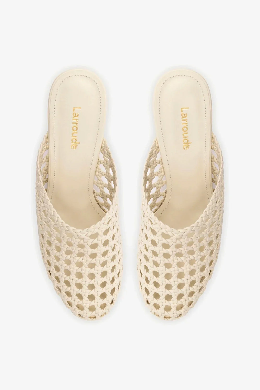 Dew Drop Macrame Mule, Ivory Leather