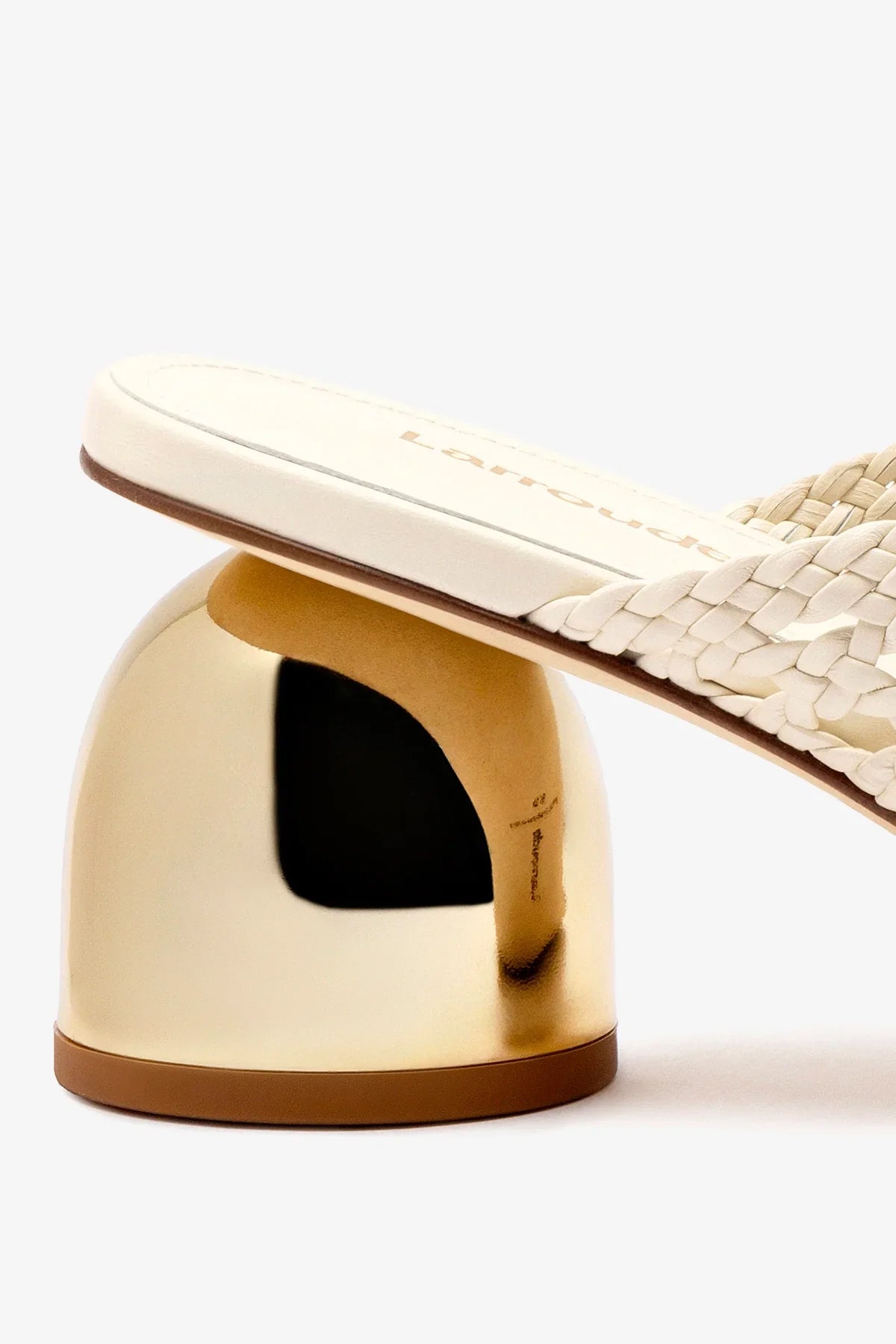 Dew Drop Macrame Mule, Ivory Leather