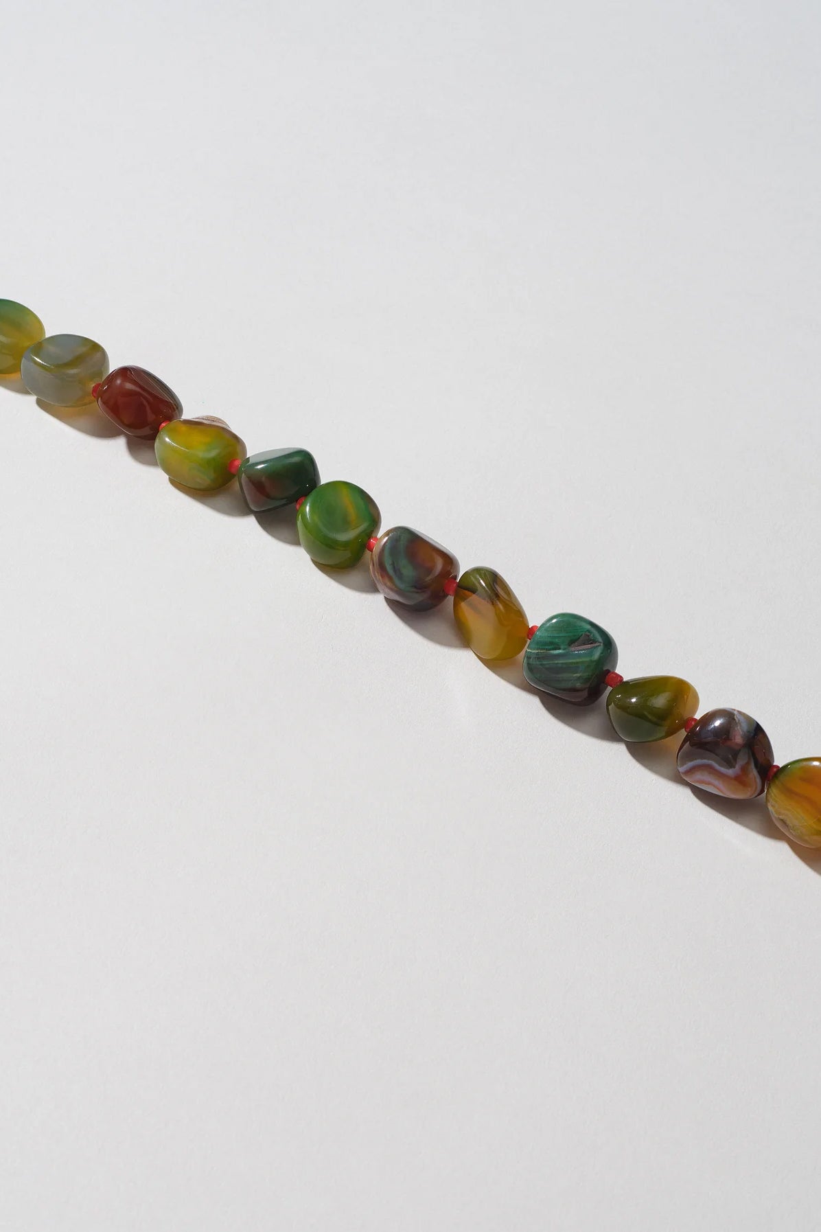 Large Cut Gemstone Wristlet, Olive Agate