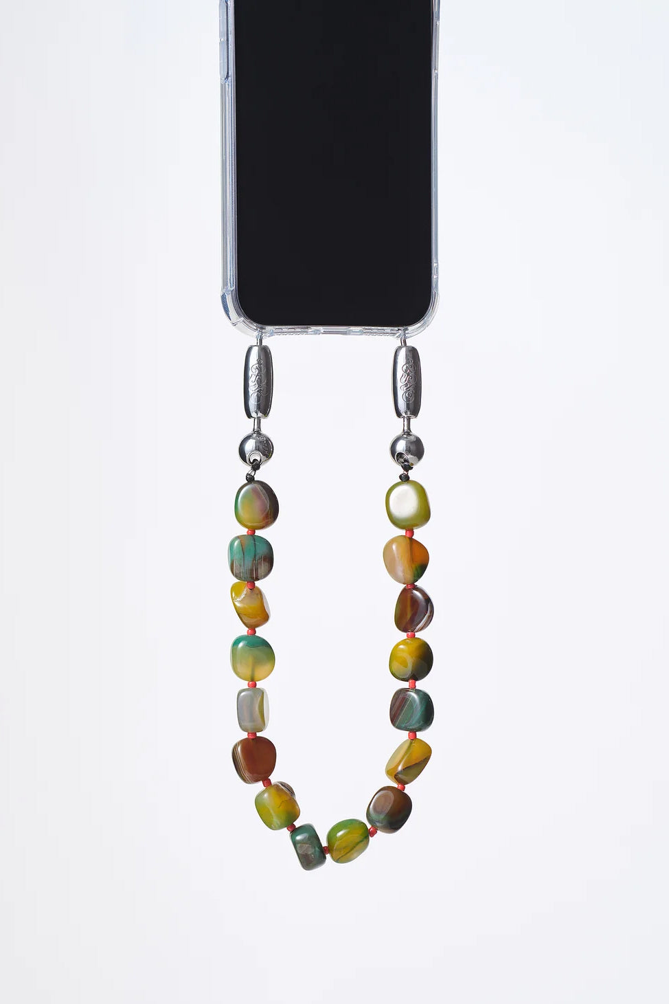 Large Cut Gemstone Wristlet, Olive Agate