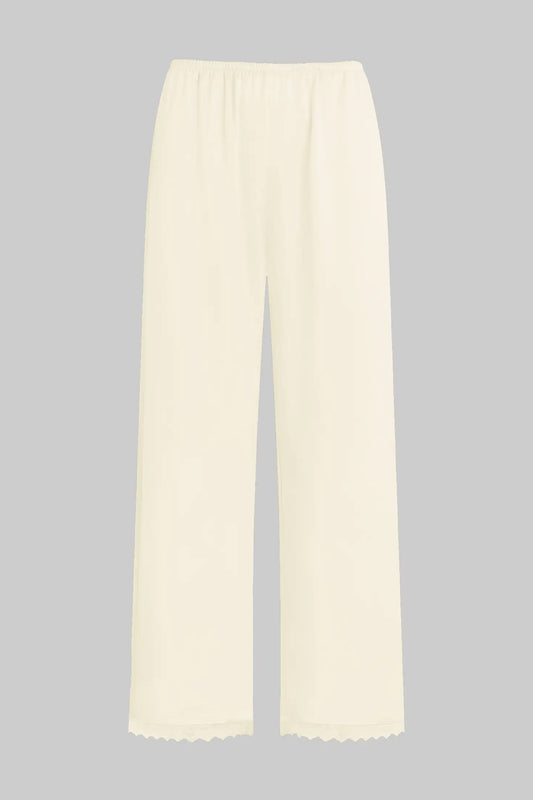 Barb Lace Crop Pant, Creme