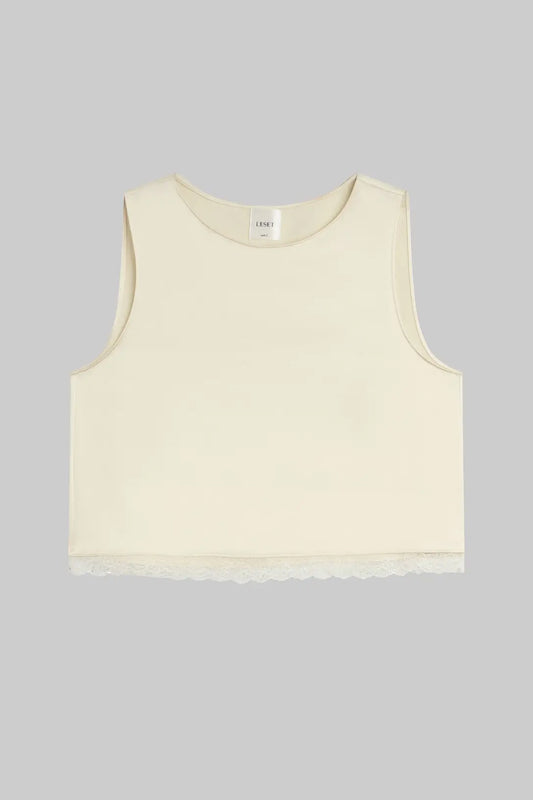 Barb Lace Crop Sleeveless Crew