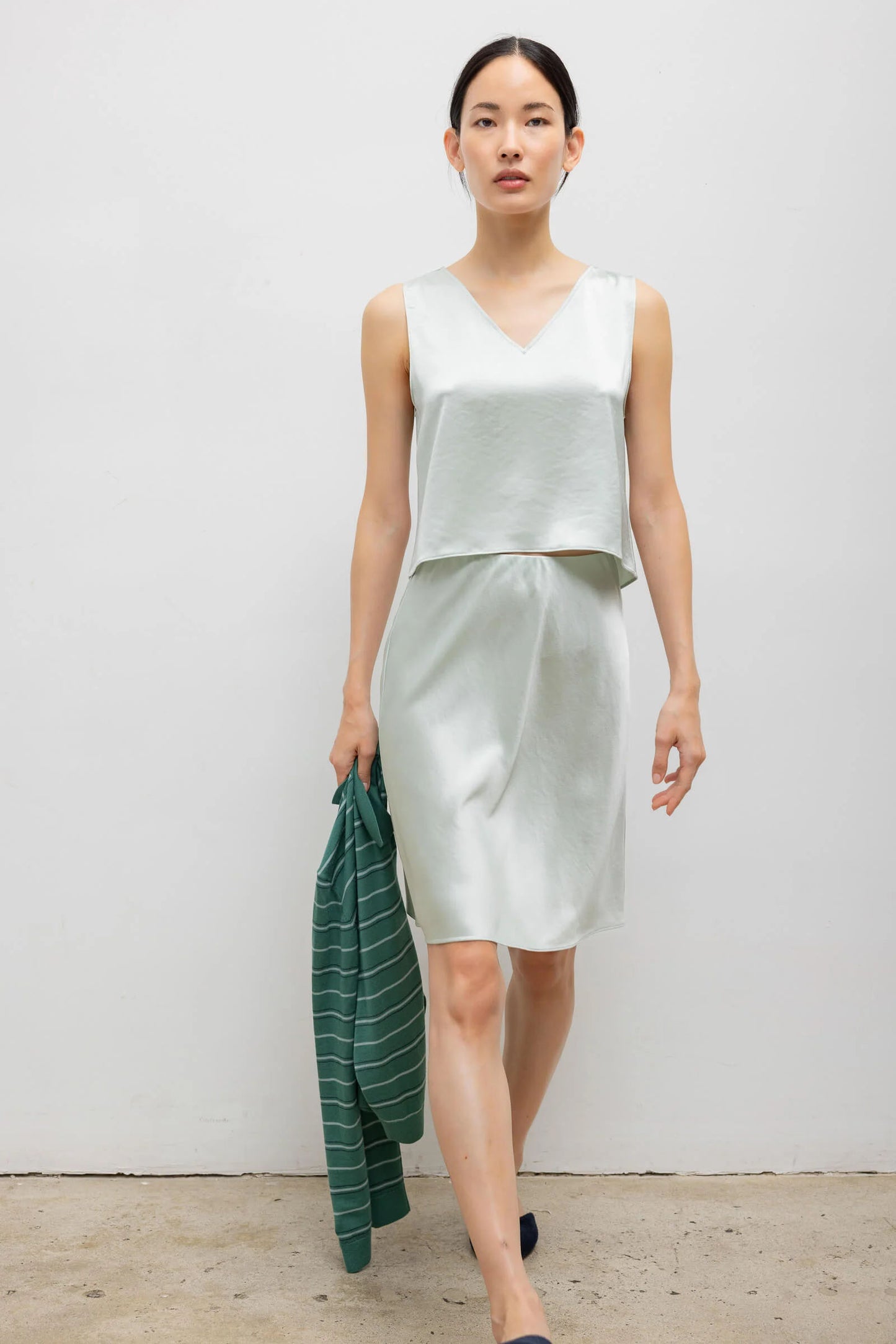Barb Slip Skirt, Watercress
