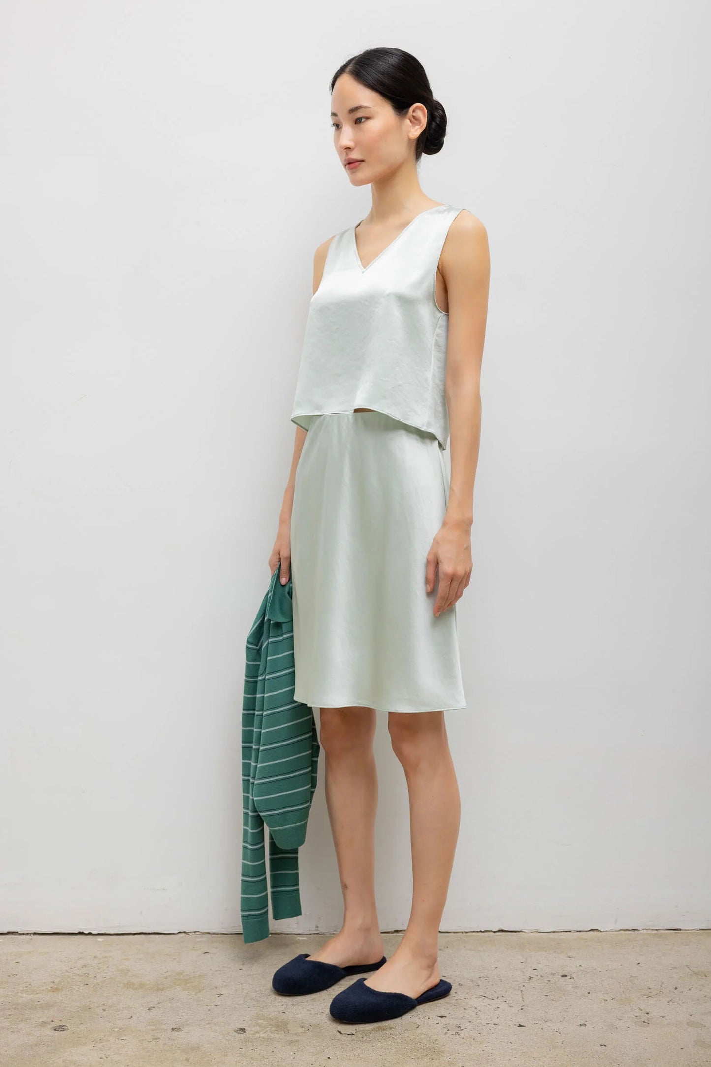 Barb Slip Skirt, Watercress