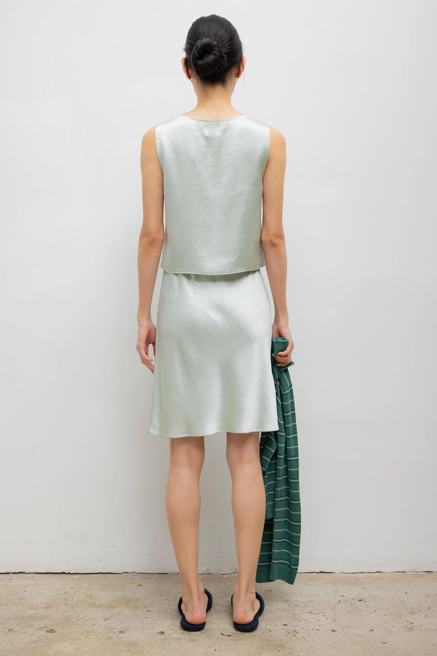 Barb Slip Skirt, Watercress