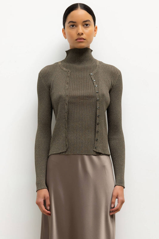 Blake Rib Crew Cardigan