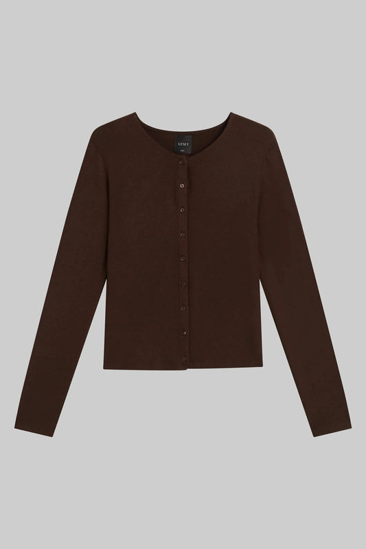 Lauren Classic Cardigan, Chocolate