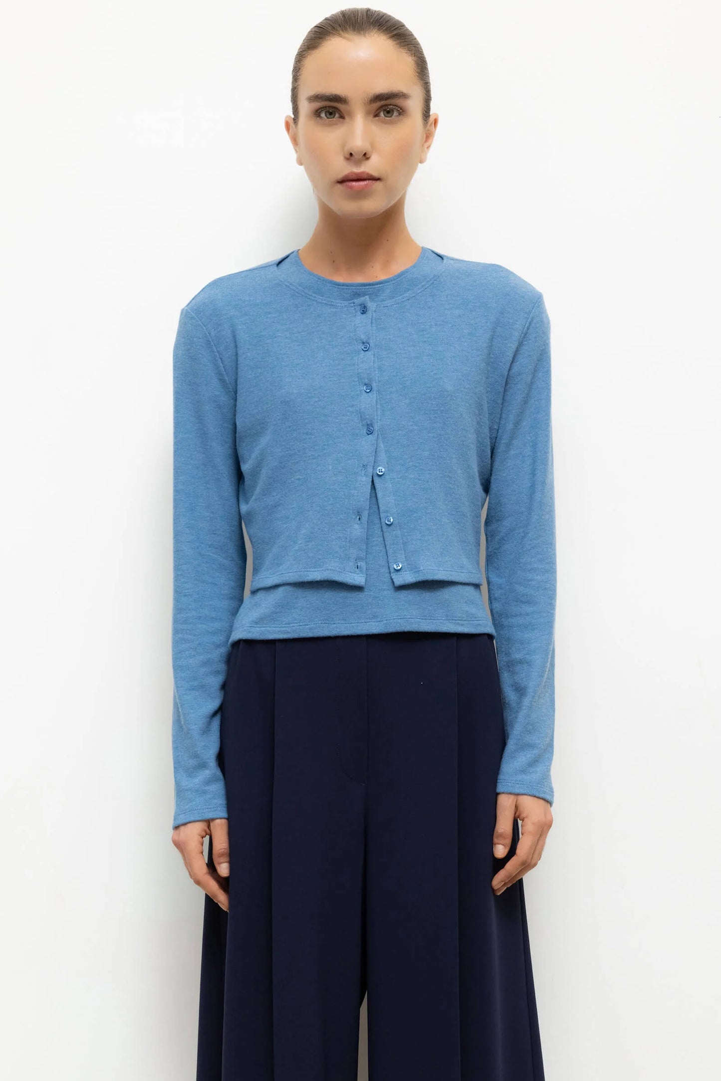 Lauren Crop Cardigan II, Bleuet Melange
