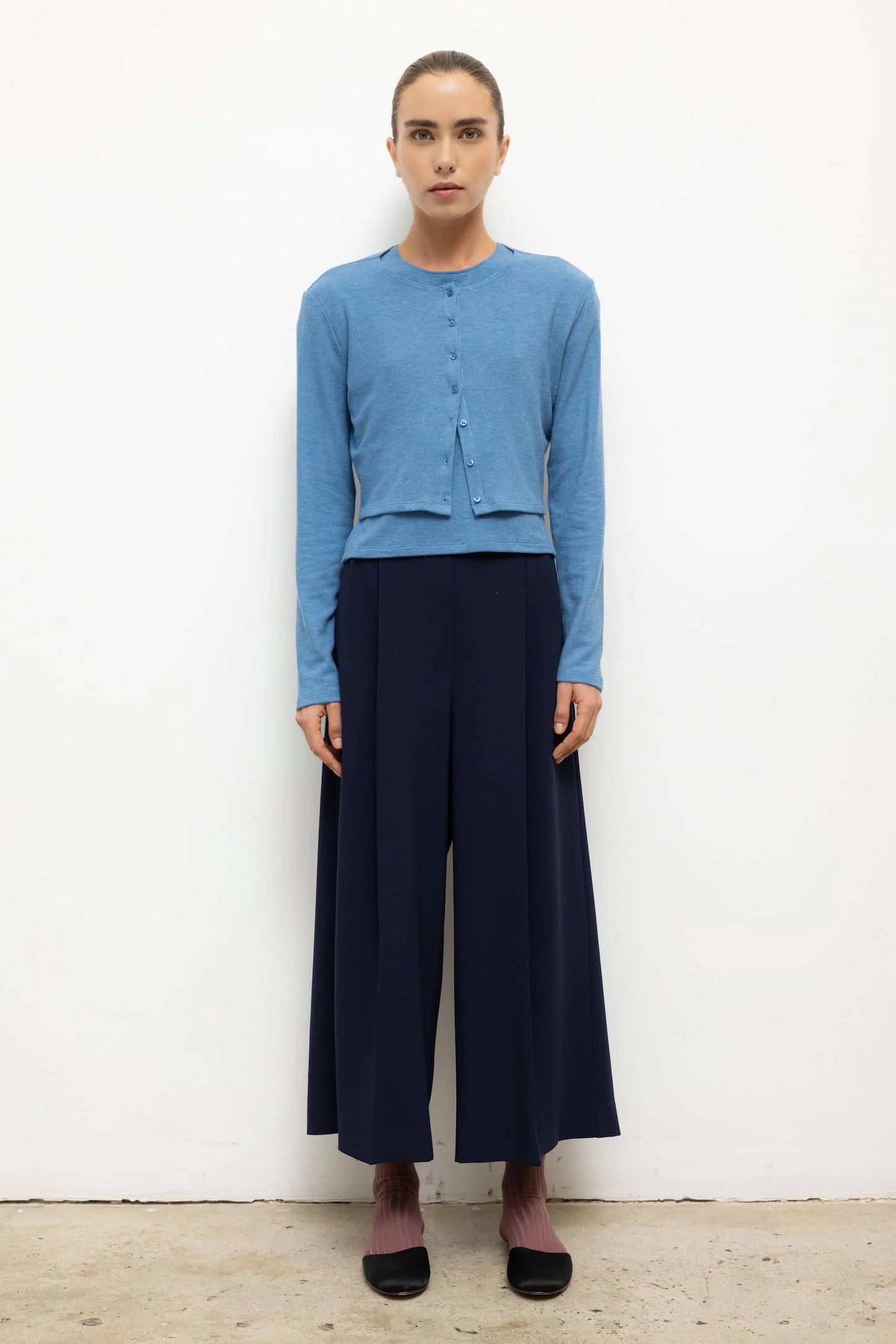 Lauren Crop Cardigan II, Bleuet Melange