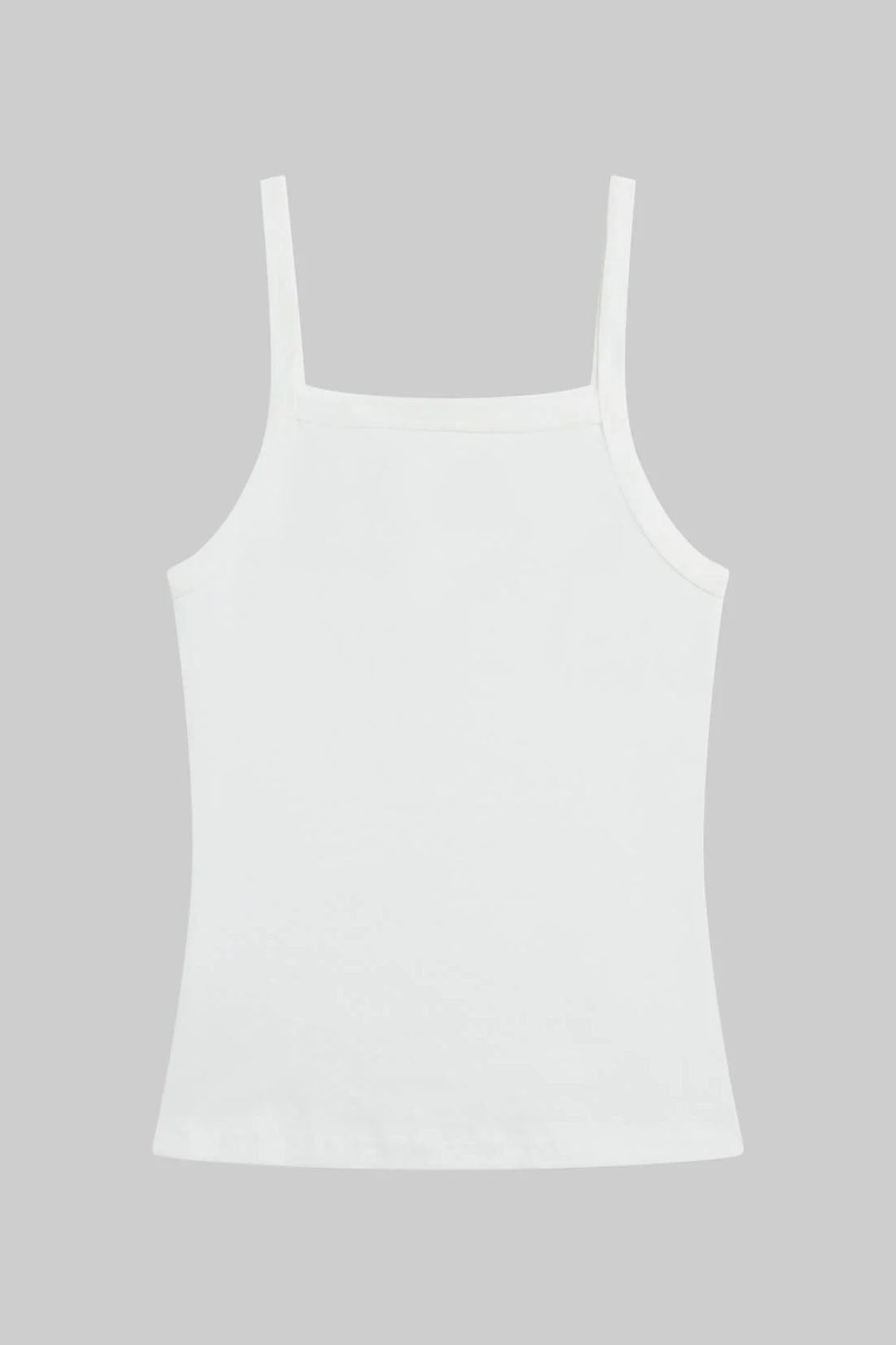 Nando Square Neck Tank, White
