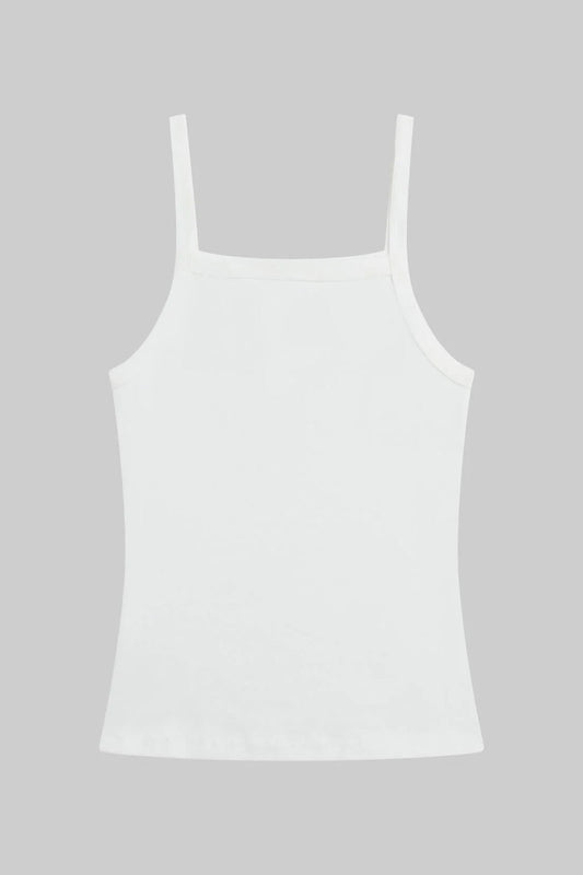 Nando Square Neck Tank, White