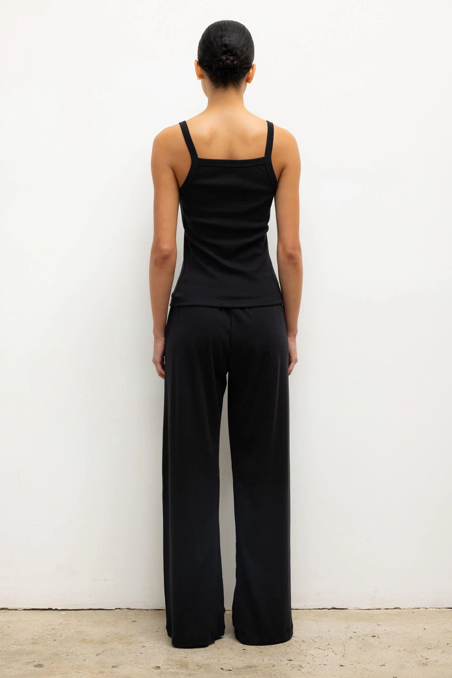 Nando Square Neck Tank, Black
