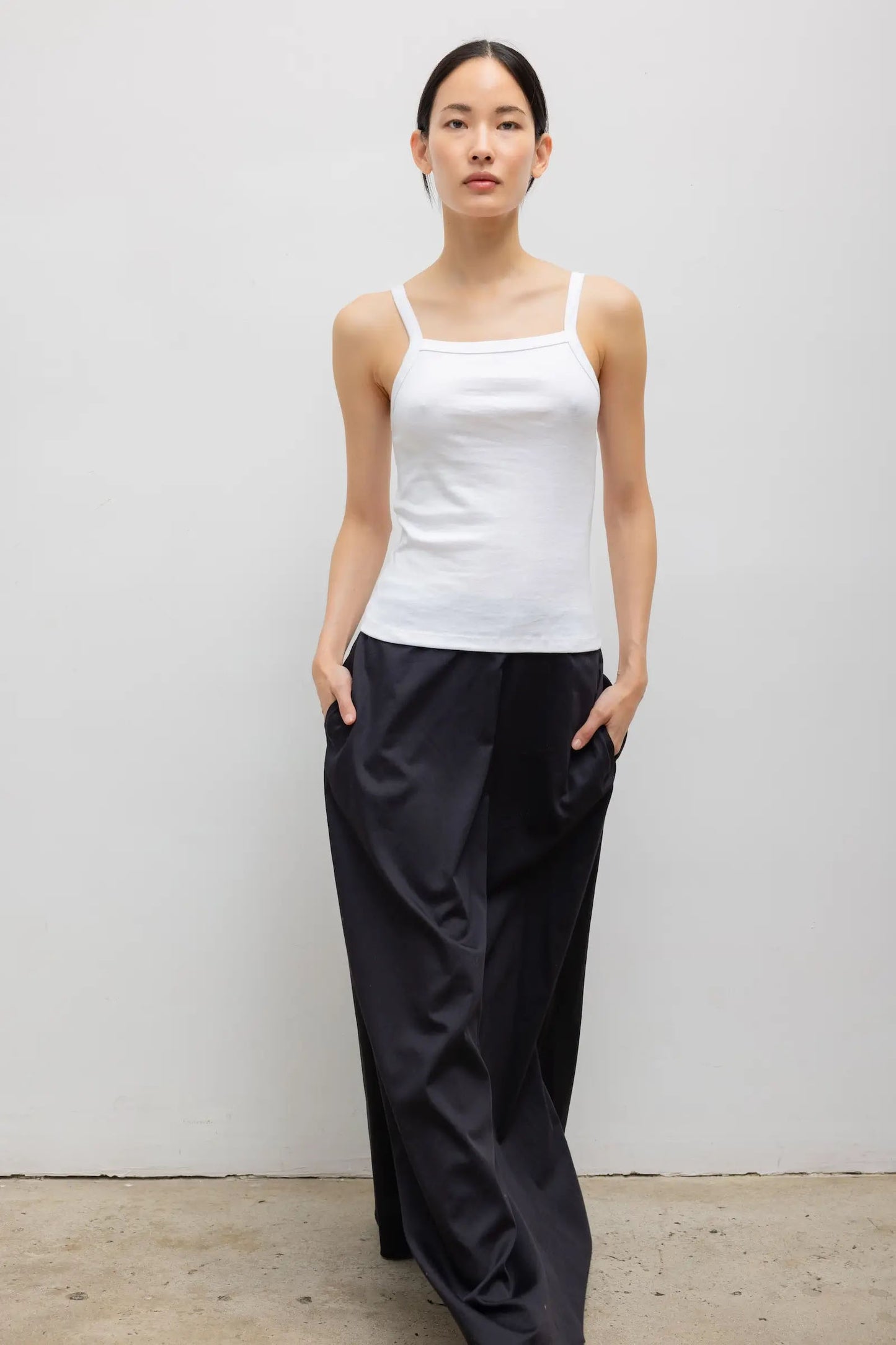 Nando Square Neck Tank, White