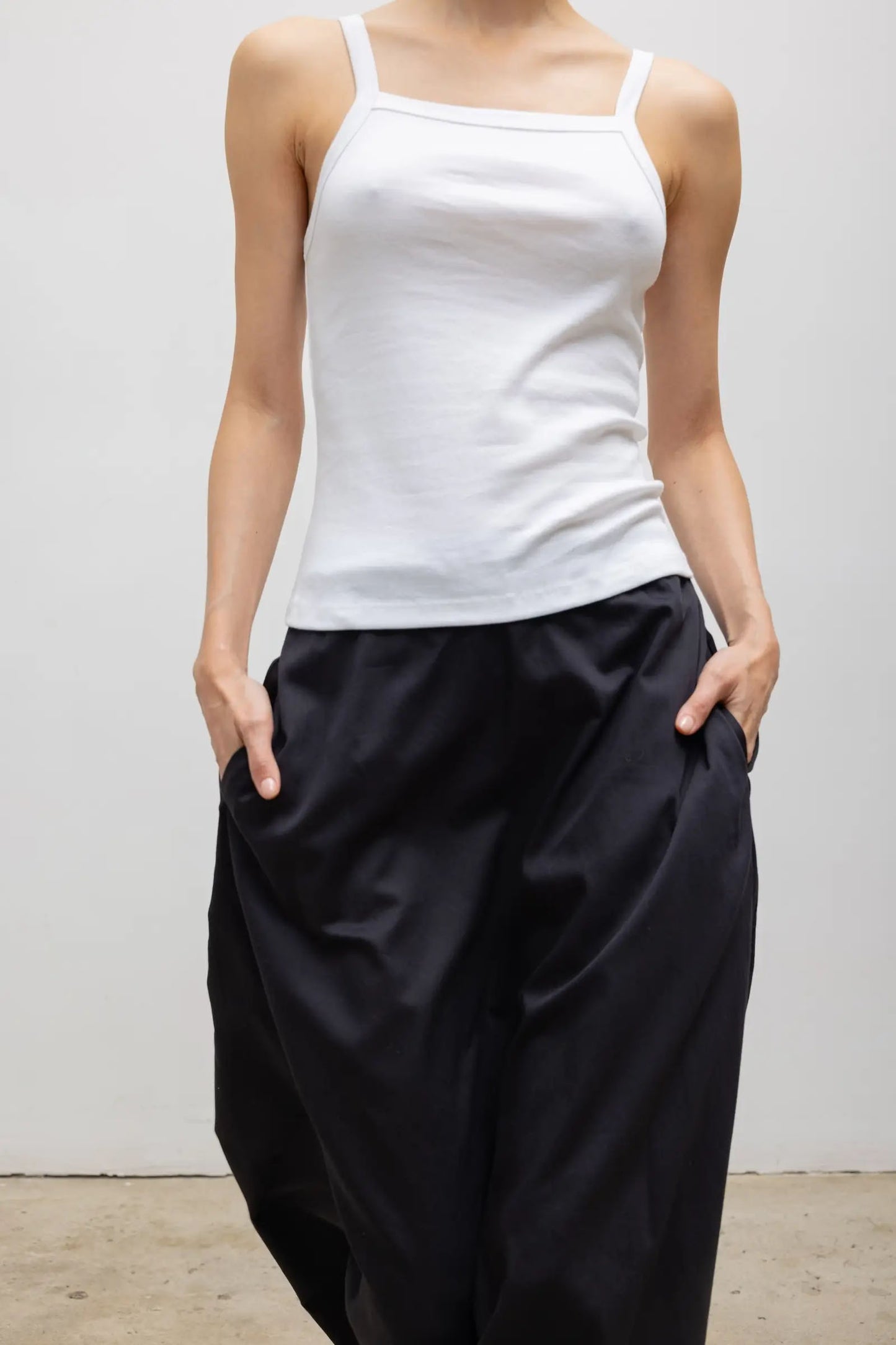 Nando Square Neck Tank, White