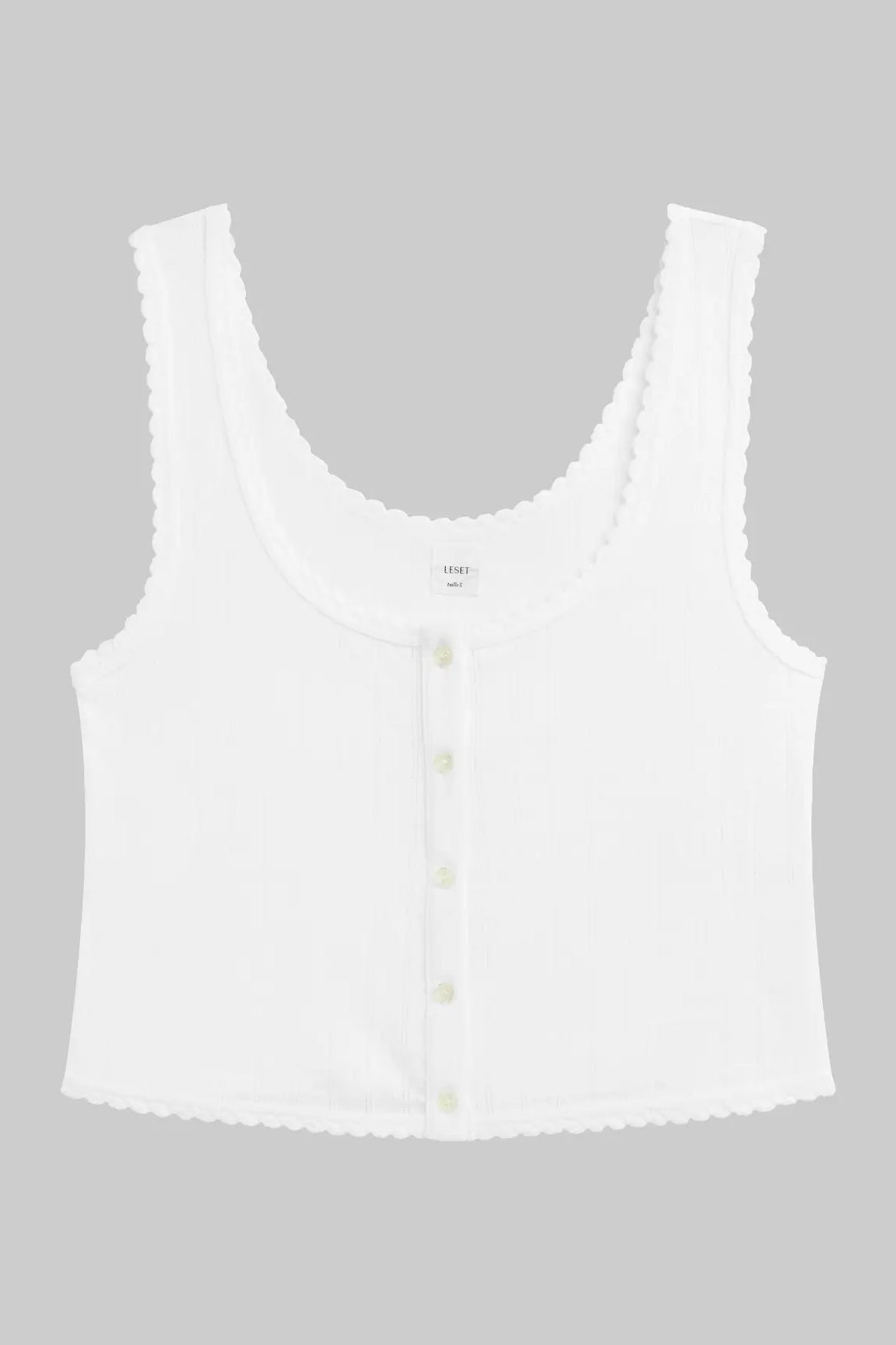 Pointelle Button Down Tank