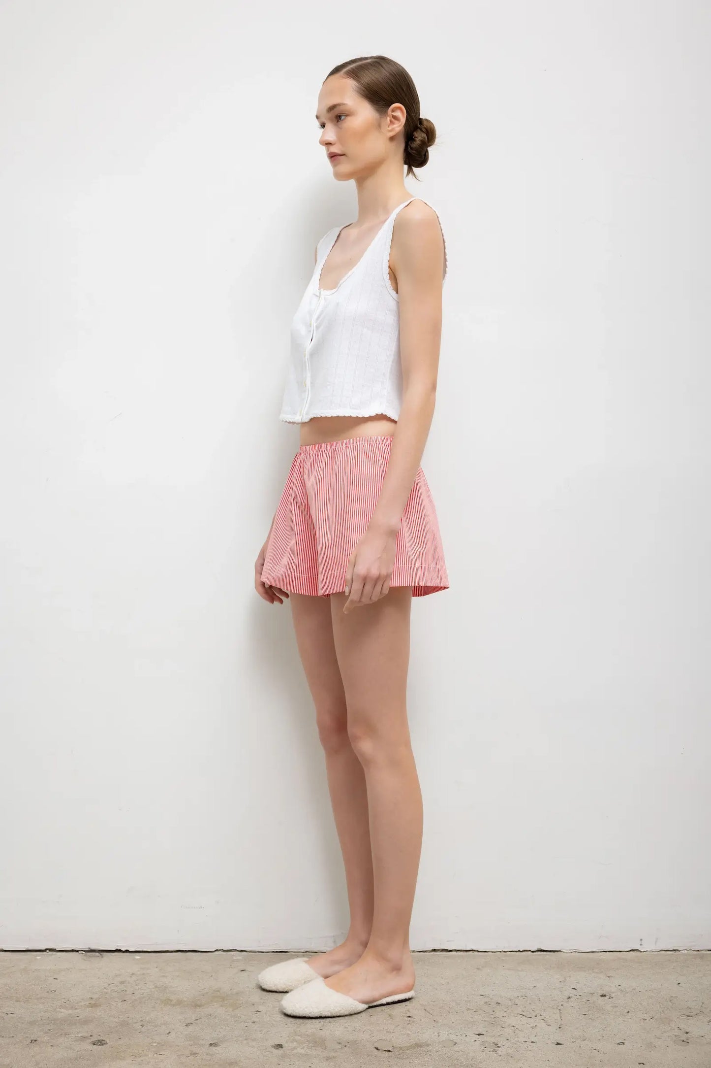 Pointelle Button Down Tank