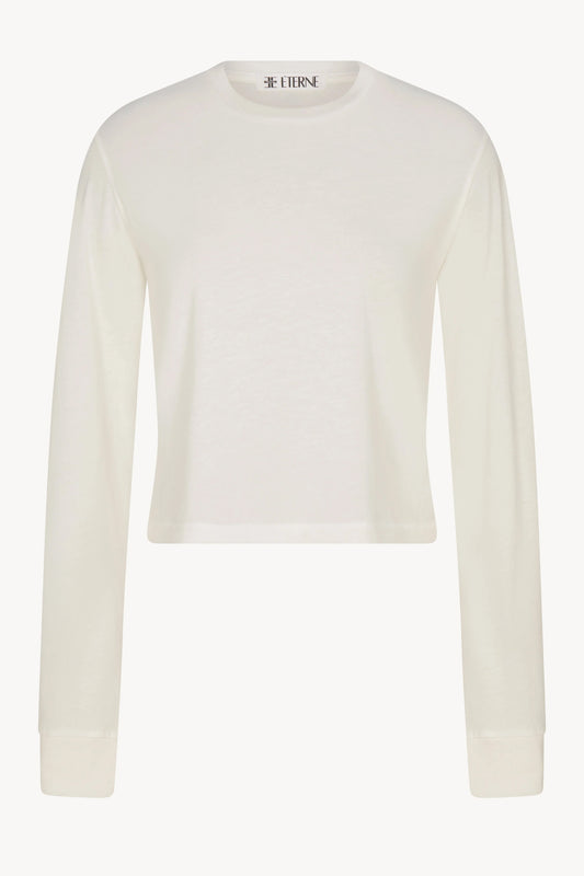 Long Sleeve Boxy Tee, Ivory