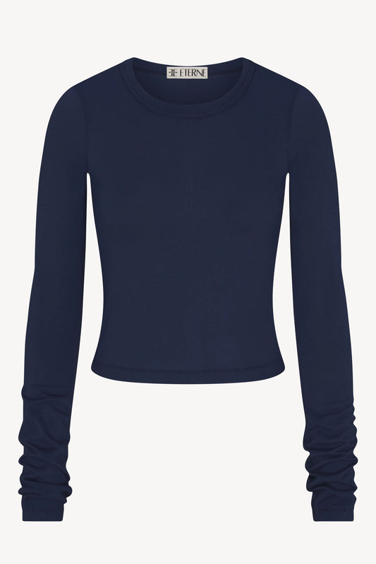 Long Sleeve Baby Tee, Navy