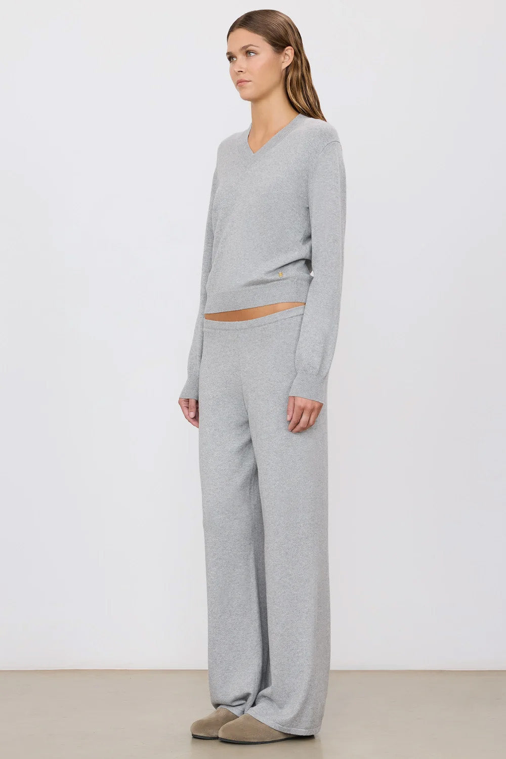 Wide Leg Lounge Pant, Grey