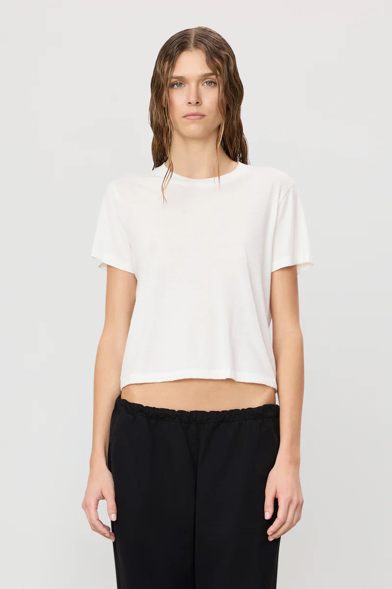 Short Sleeve Boxy Tee, Ivory