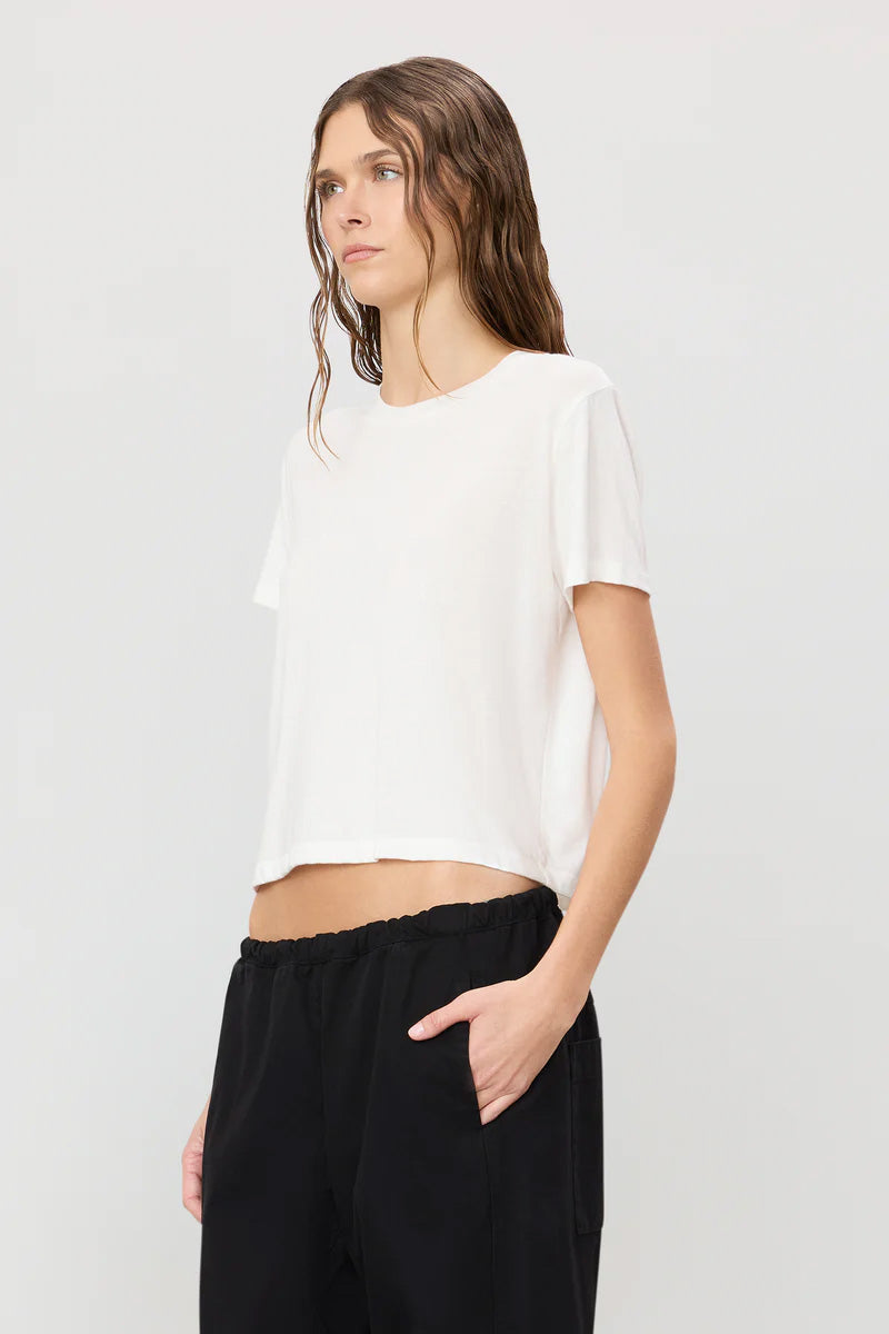 Short Sleeve Boxy Tee, Ivory