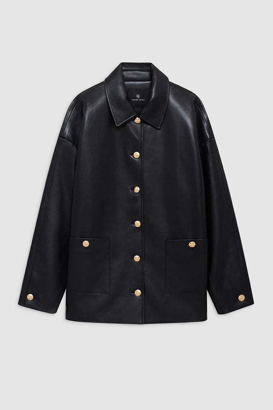 Luca Jacket, Black Recycled Leather