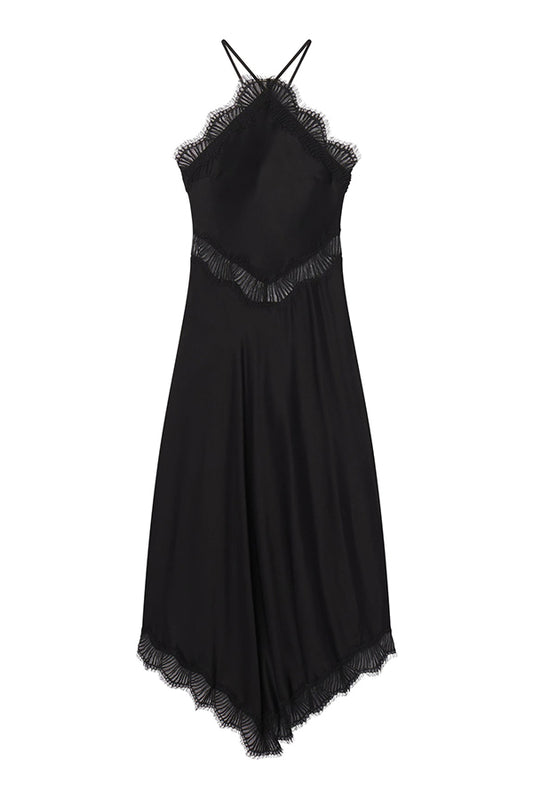 Lucia Satin And Lace Midi Dress
