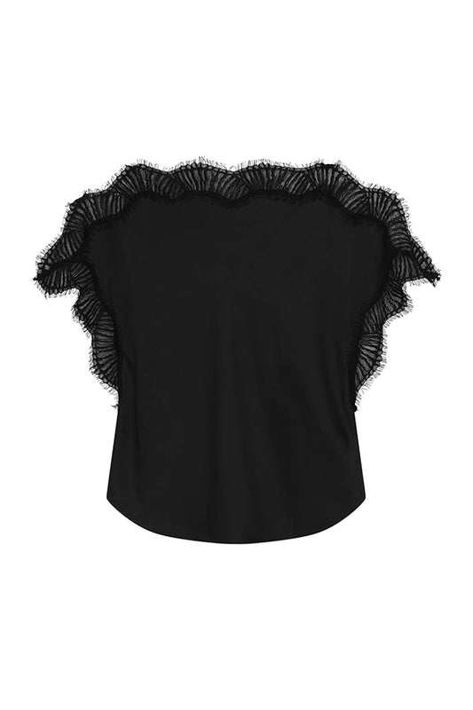 Luna Satin And Lace Top