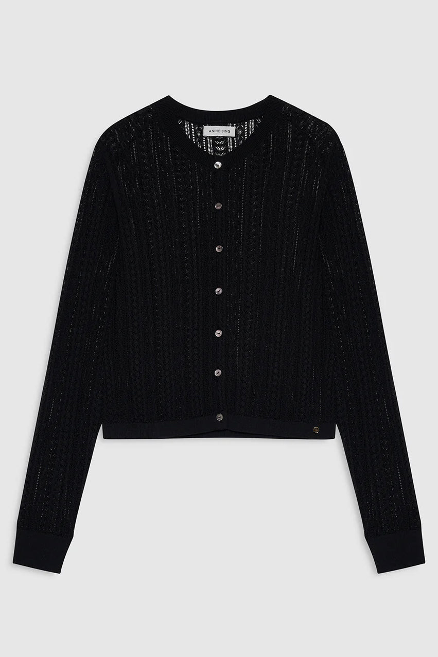 Moni Crop Cardigan, Black