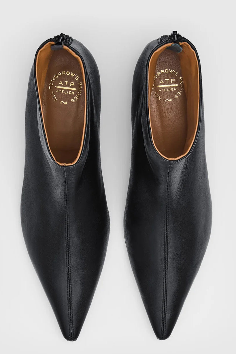 Melfi Black Shiny Nappa Ankle Boots