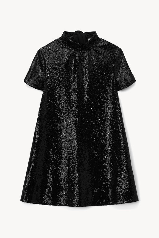 Mini Ilana Dress, Black Sequin