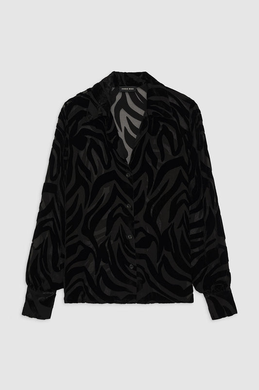 Mylah Shirt, Black Zebra Burnout