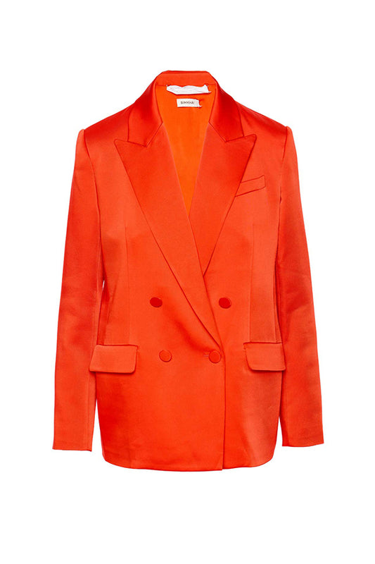 Norah Double Breasted Blazer, Flame