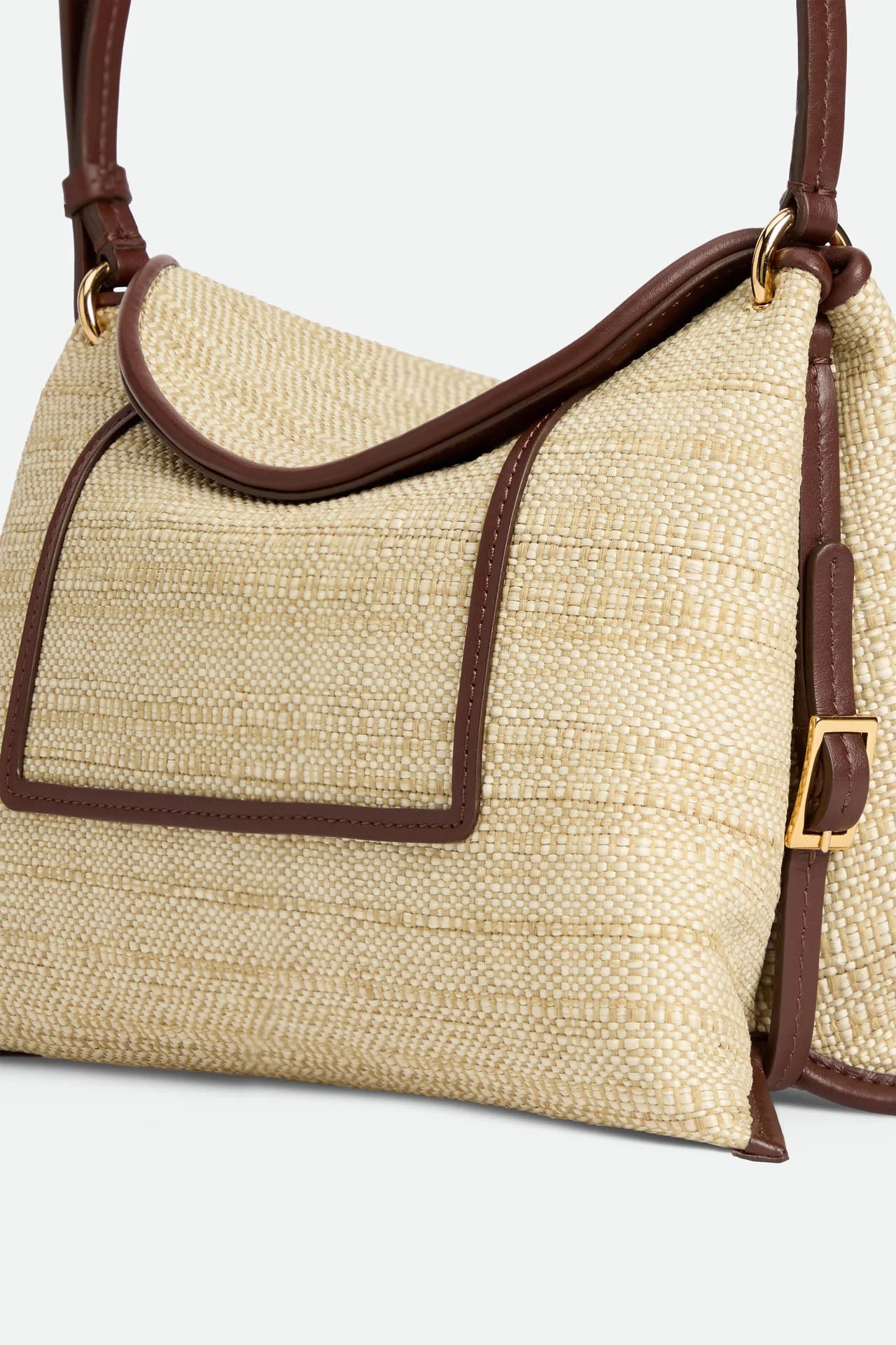 Penelope Slouch Bag, Beige Rafia