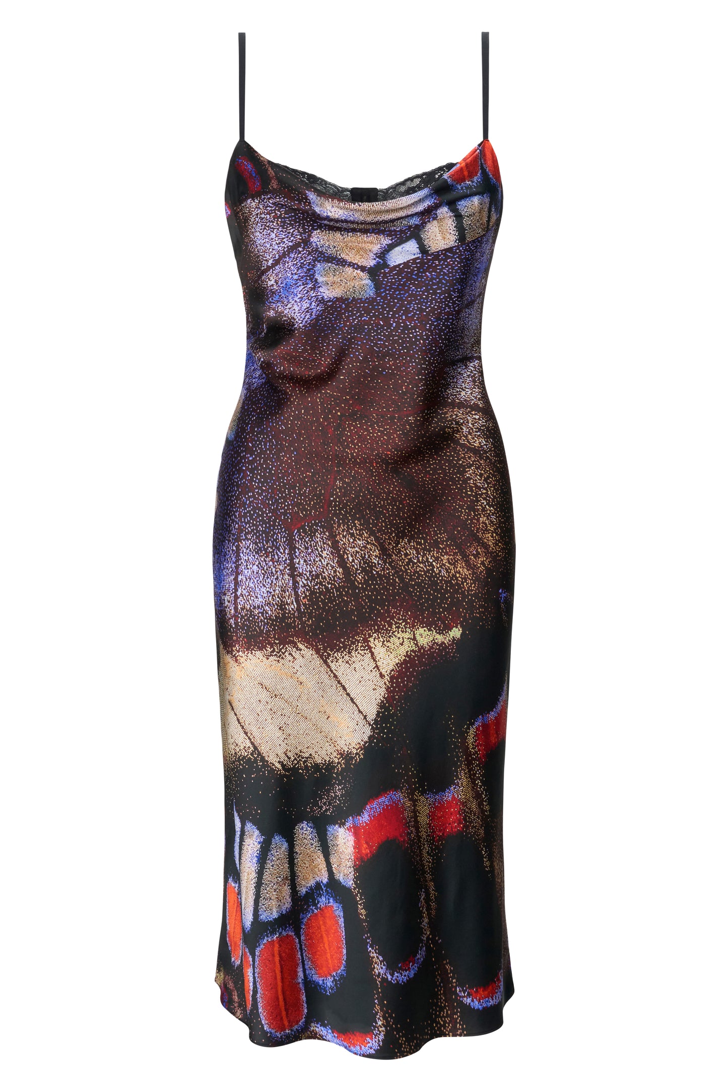 Evangeline Silk Midi Dress, Butterfly Fuschsia