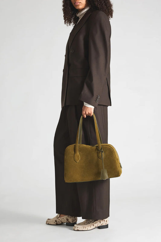 Noale Muschio Suede Top Handle Bag