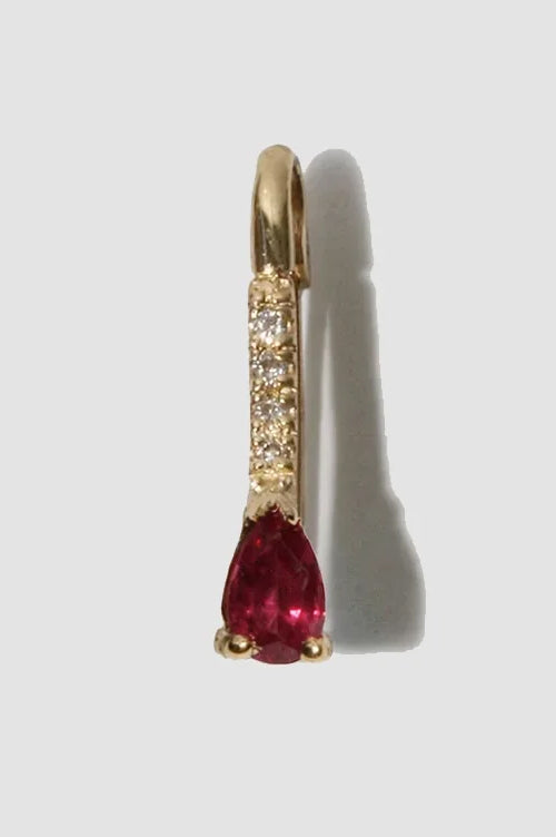 Mini Gemstone Diamond Safety Pin, Ruby