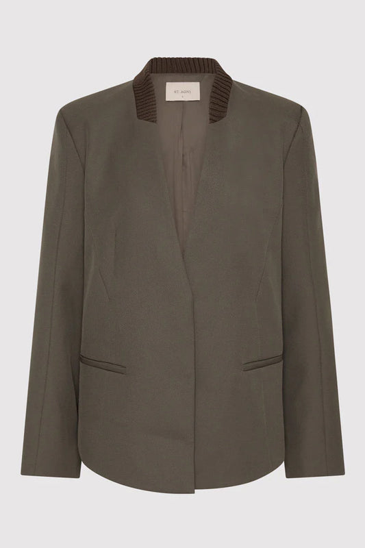 Rib Collar Blazer