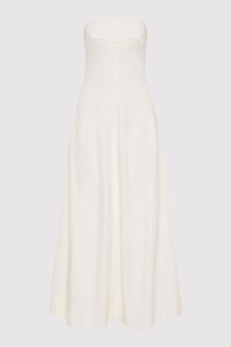 Sculpted Cotton Strapless Dress