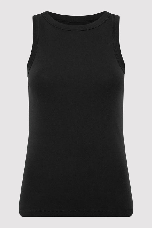 Organic Cotton Bateau Tank, Black